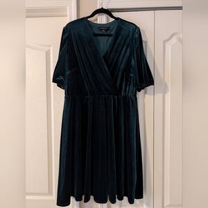 Lane Bryant Velvet Midi Dress in Rich Teal